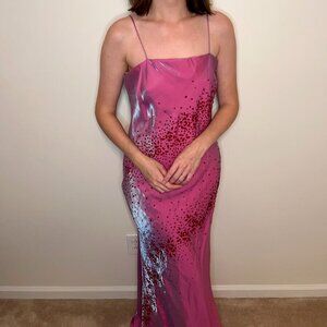 Vintage Beaded Pink Gown